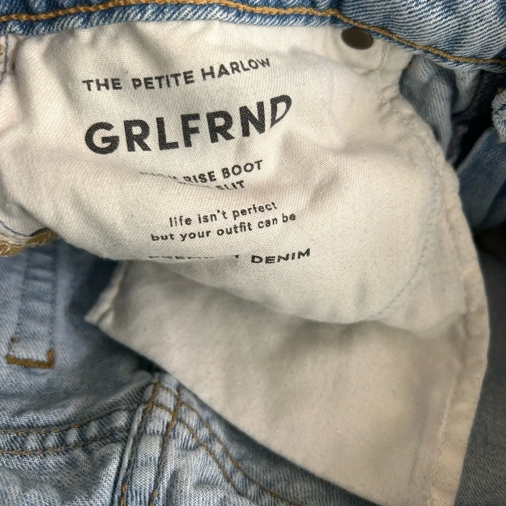 GRLFRND‎ Harlow Petite High Rise Boot With Slit Hem Jeans